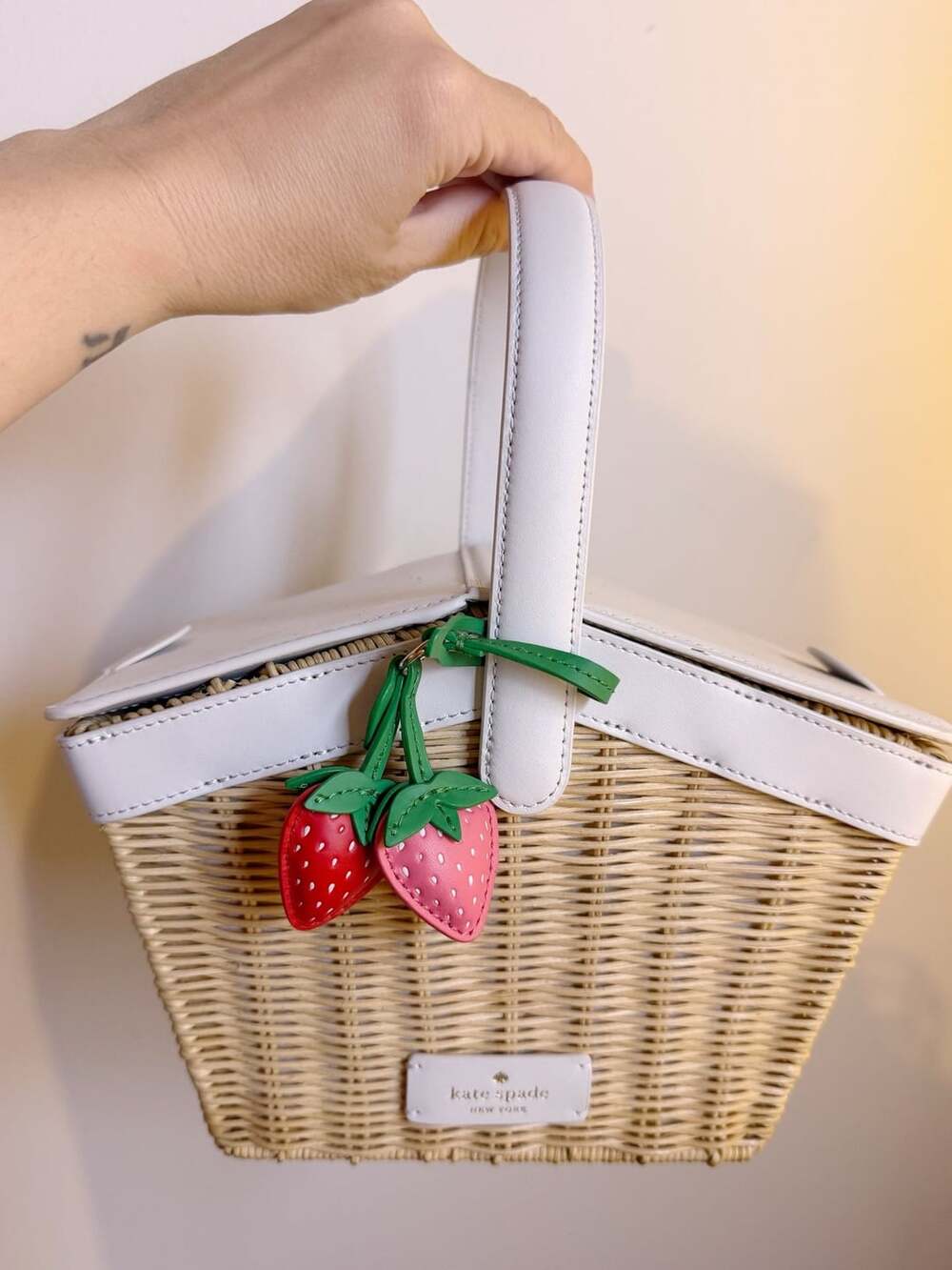 Kate Spade New York Picnic In The Park Wicker Strawberry Basket Crossbody Bag